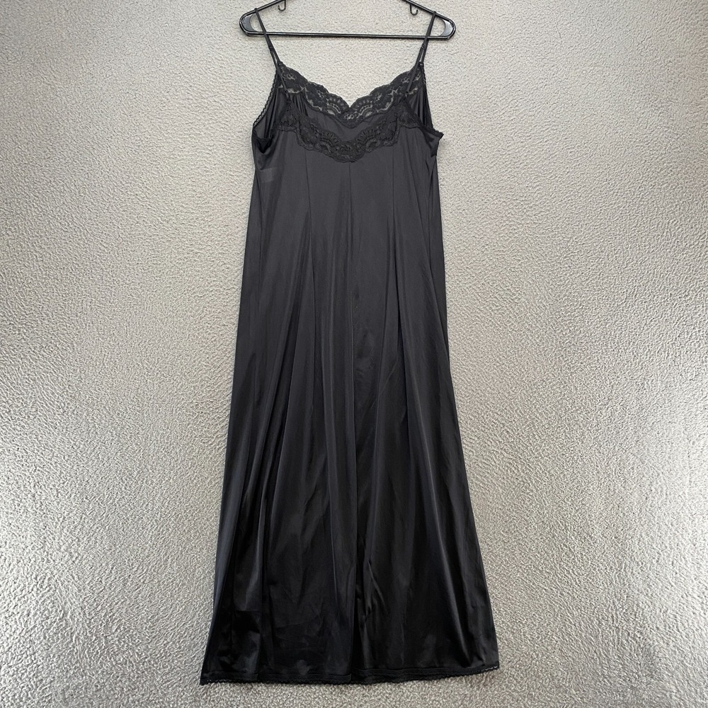 Vanity Fair Maxi Slip Dress Womens Medium Y2K Vintage USA Made Whimsigoth Lace - Picture 12 of 13